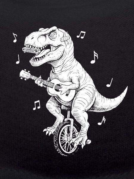 T-Rex Unicycle Music Illustration