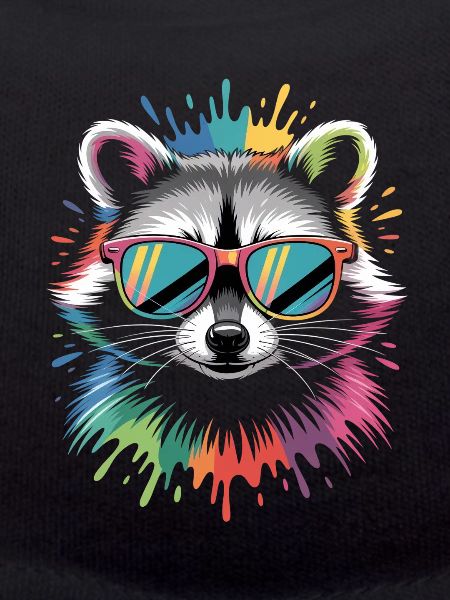 Waschbär Farbexplosion