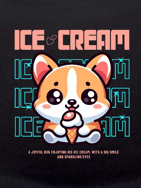 Niedlicher Eiscreme Welpe