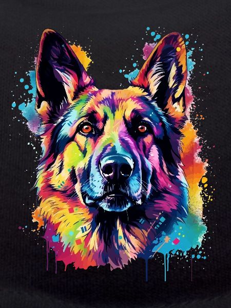 Bunte Deutscher Schäferhund-Splash-Art