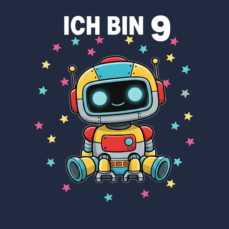 Ich bin 9 - Süßes Roboter zum 9. Geburtstag