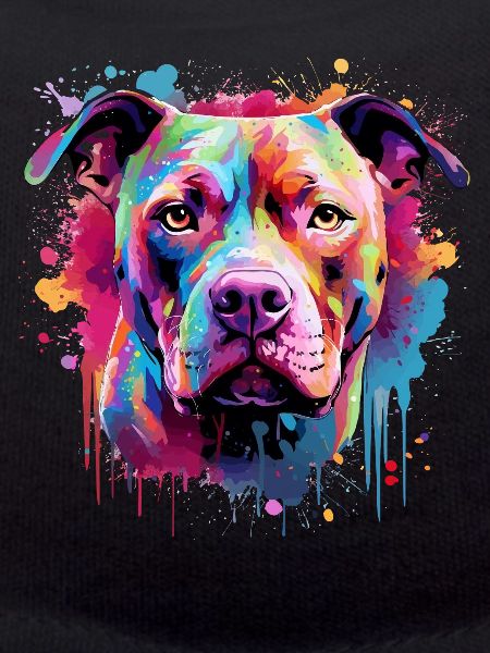 Pitbull Dog Splash Art Bunt