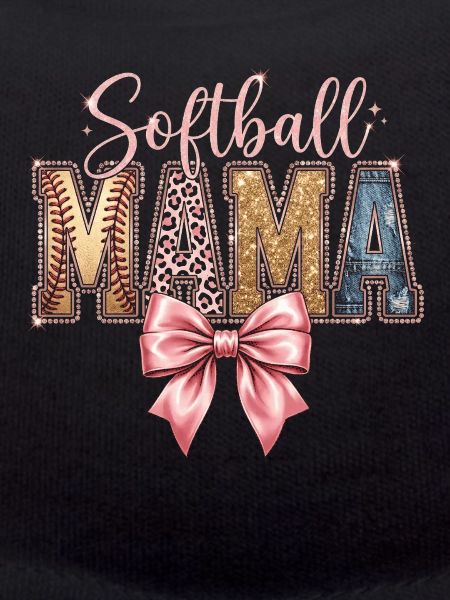 Softball Mama Coquette Leopard Bow