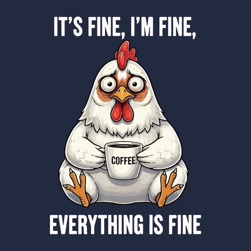 Its Fine Im Fine Coffee Chicken Humor