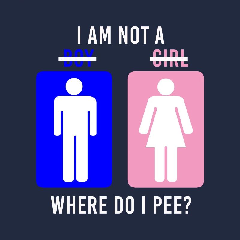 Non-Binary Where Do I Pee Gender Identity Graphic