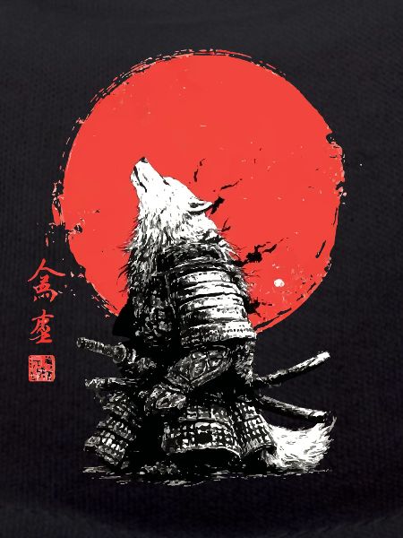 Wolf-Samurai unter Crimson Sun