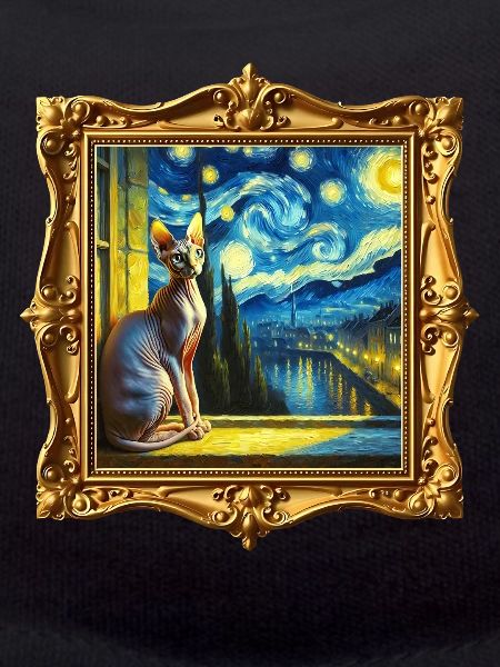 Sphynx Cat Starry Night