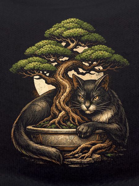 Bonsaï avec chat