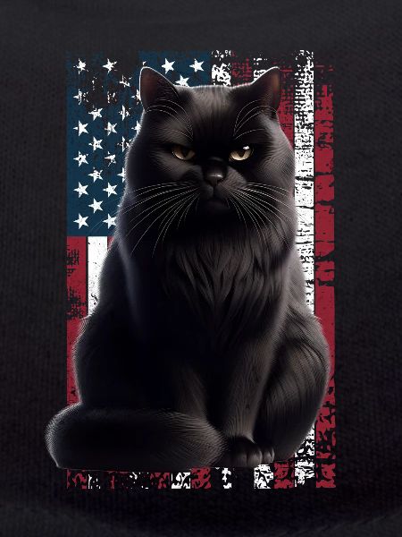 Grumpy Black Cat US Schwarze Katze