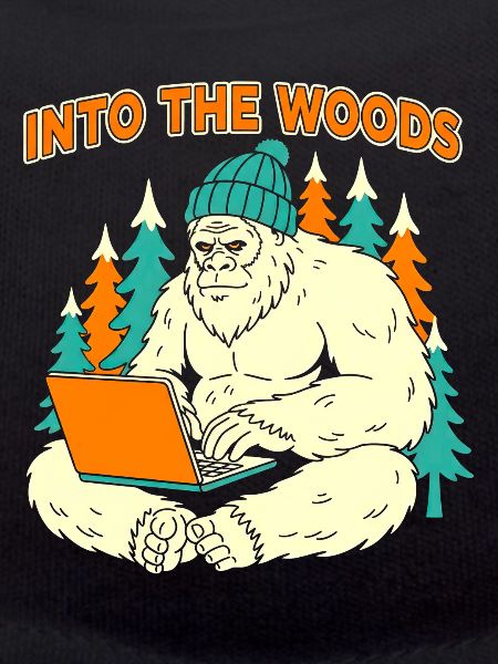 Sasquatch-Laptop im Wald