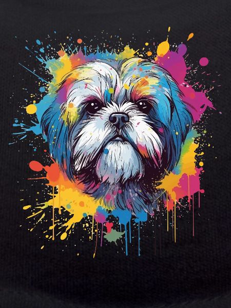 Shih Tzu Hund Bunte Spritzkunst