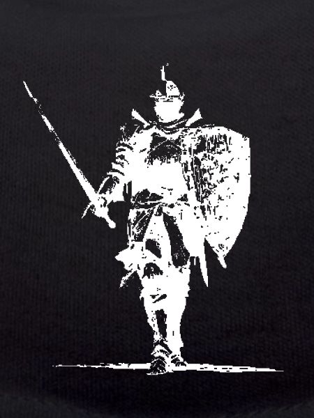 Ritter-Silhouette mit Schild und Speer