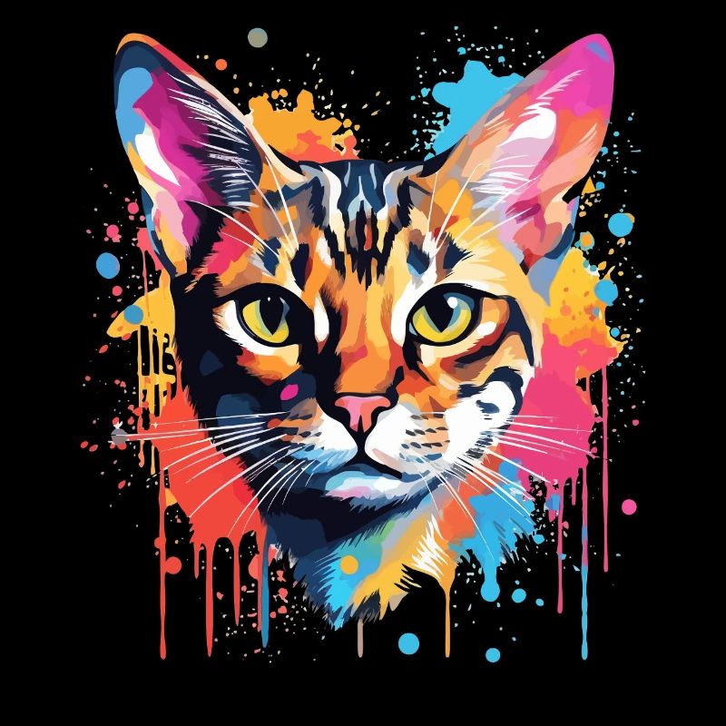 Bengalisches Katzengesicht Bunte Spritzkunst
