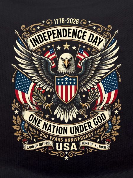 Independence Day Eagle with Flags