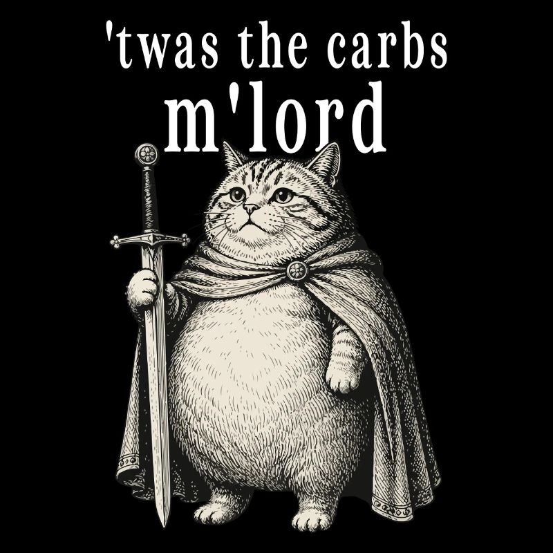 'Twas The Carbs M'Lord Funny Cat Medieval