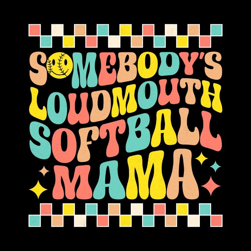 Softball Mama im Retro-Stil