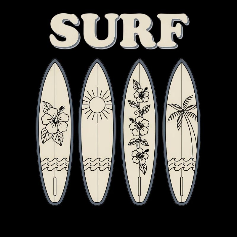 Surf Hibiscus Quartet Surfing