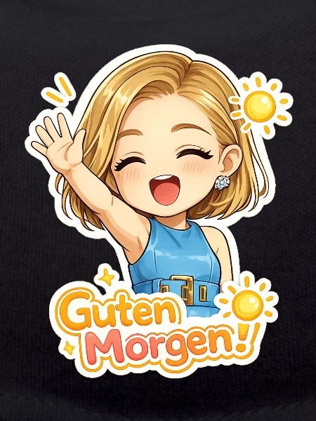 Guten Morgen Chibi Fröhlich