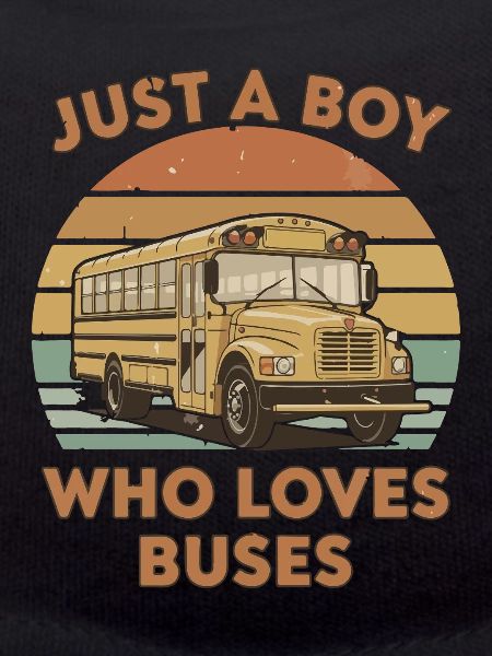 Junge liebt Busse – Retro Busdesign