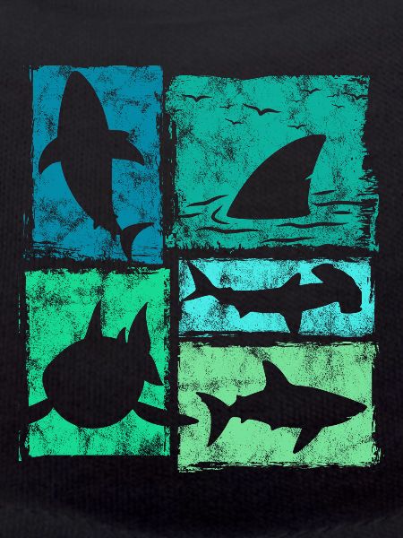 Retro Shark Silhouettes Graphic