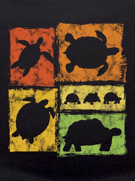 Turtle in Perspective Retro Graphic