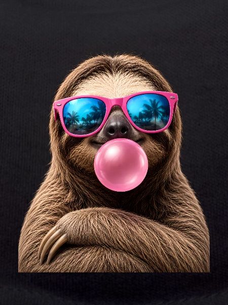Sloth Bubblegum Sunglasses Funny Motif