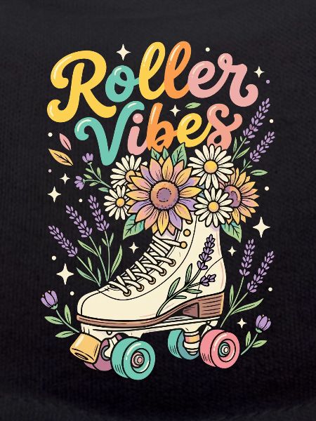 Roller Vibes Blumen Rollschuh