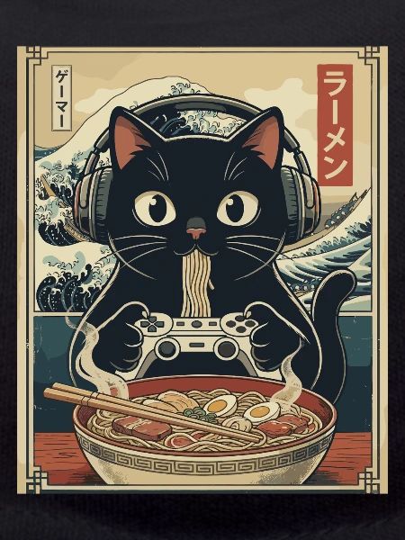Ramen Cat Game Ukiyoe 