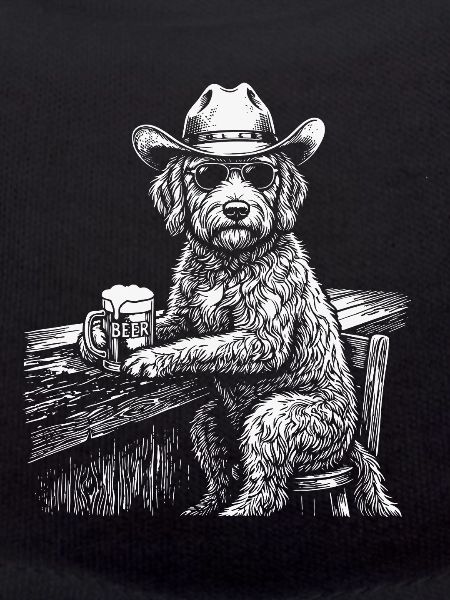 Cowboy Dog Beer Funny Labradoodle