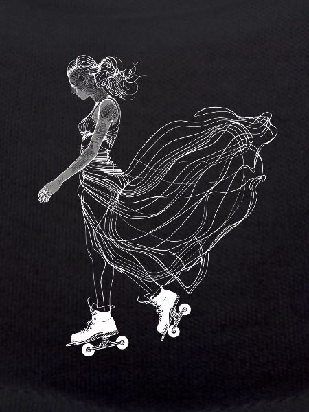 Roller Skater Line Art