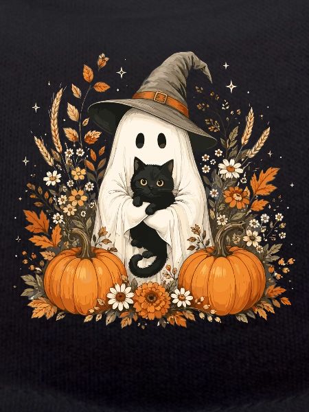 Halloween, Ghost, Black Cat