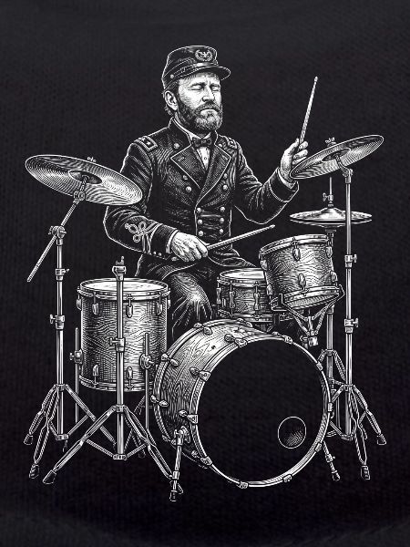 Ulysses S Grant plays drums