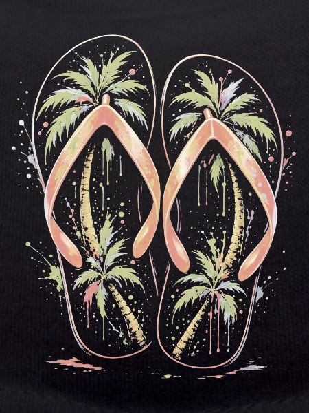 Flip-Flops Strandpalmen-Mehrfarbige Splash-Art