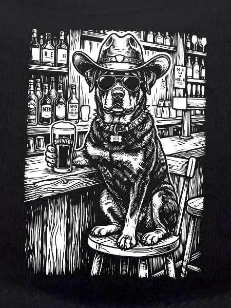 Cowboy Dog Beer Funny Rottweiler