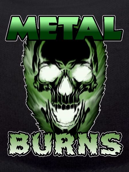 Toxic Green Skull Metal Burns