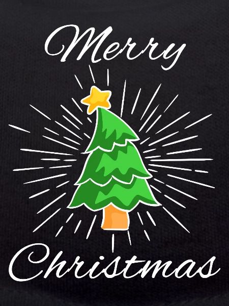 Merry Christmas - Tannenbaum mit Stern, Strahlen