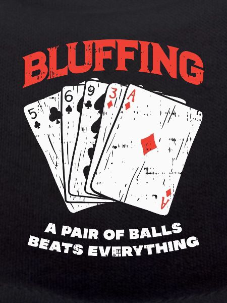 Bluffing Kartenmotif mit Pokerheld