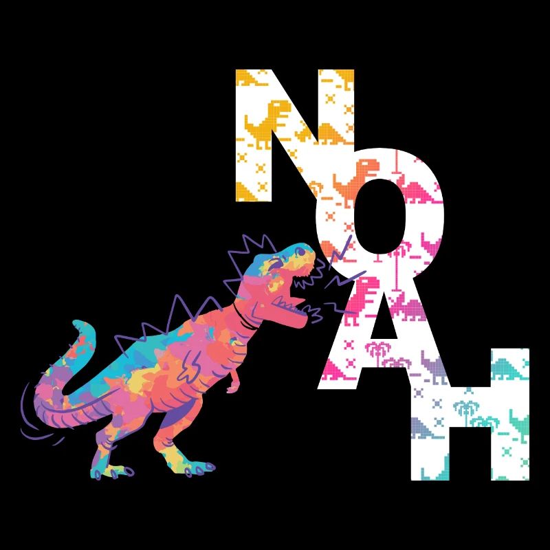 Noah - Beau nom de garçon avec des dinosaures cool