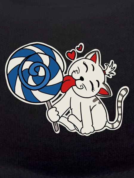 Chat mangeant la sucette