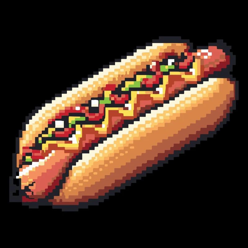 Icône pixel de hot-dog