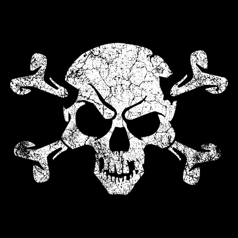Grunge Piratenschädel und gekreuzte Knochen