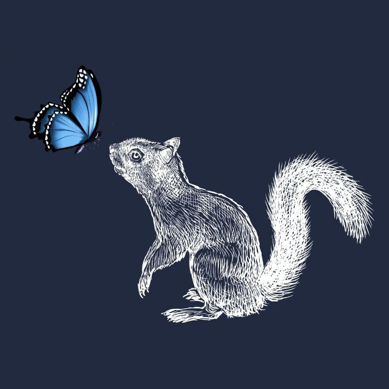 Squirrel with butterfly