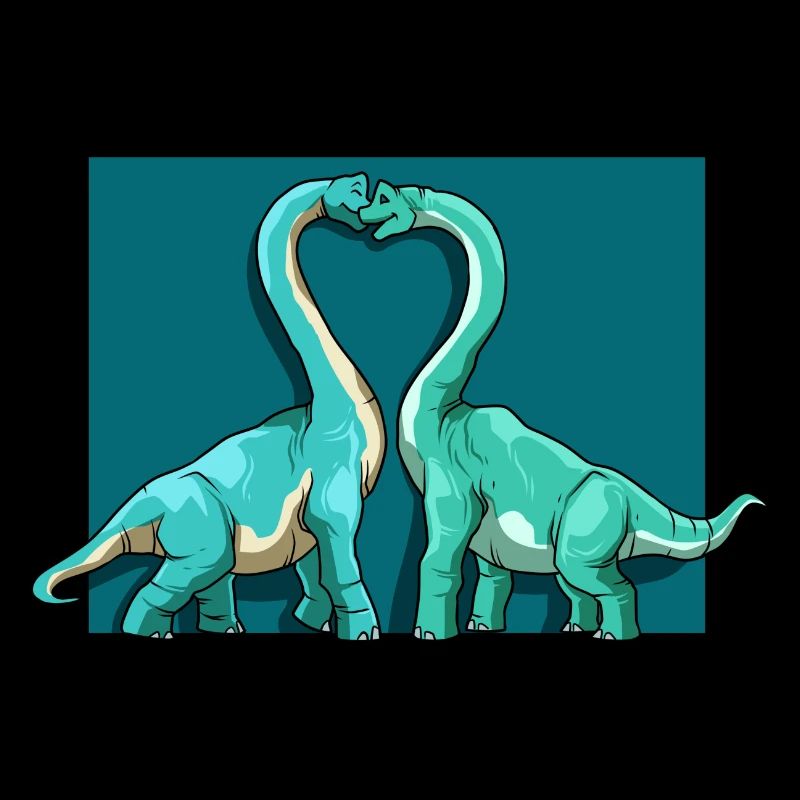 Brachiosaurus Dinosaurier Herz Paar Liebe