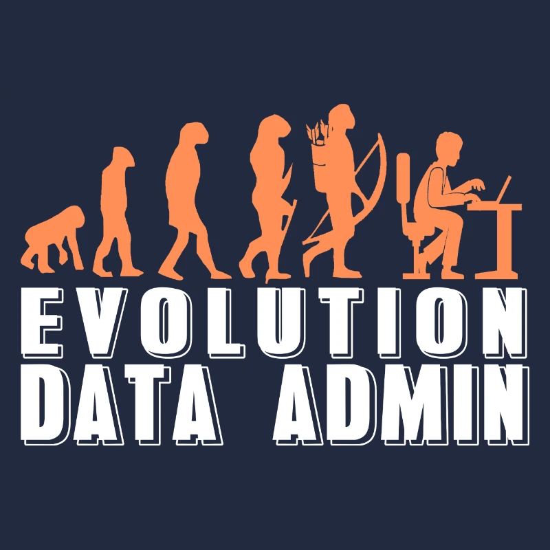 Évolution rétro drôle d’un t-shirt DATA Admin