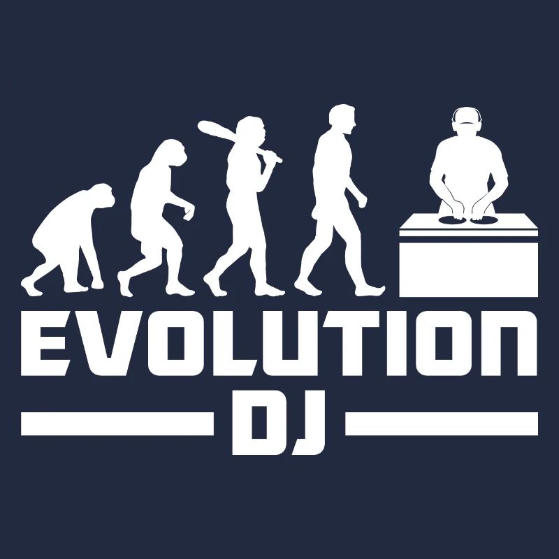 Evolution de l’homme DJ Techno Vinyle Rétro Vintage