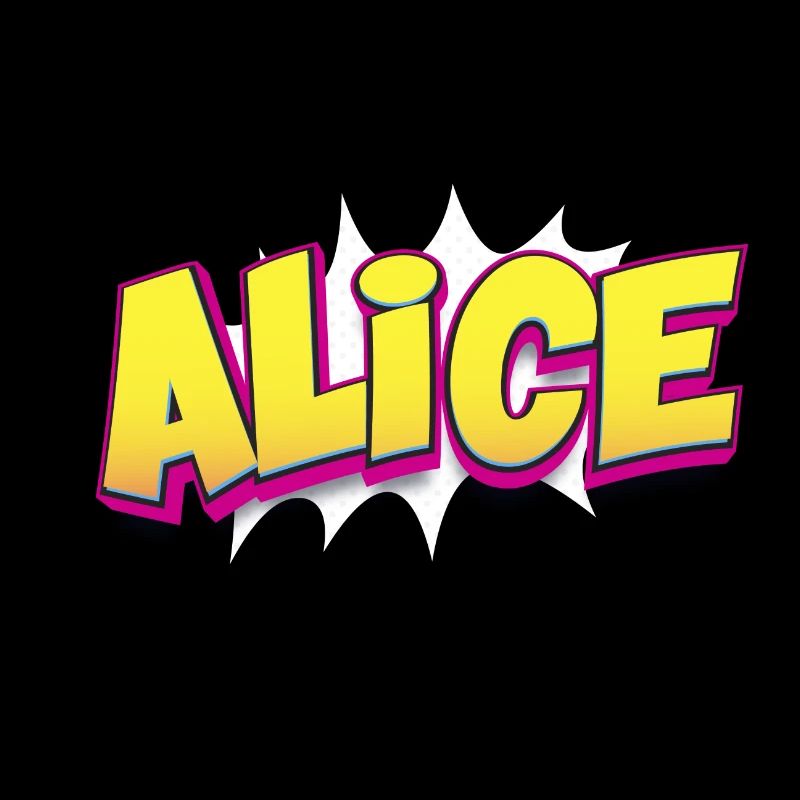 Alice Benutzerdefinierter Name Comic-Stil Pop-Art, Alice