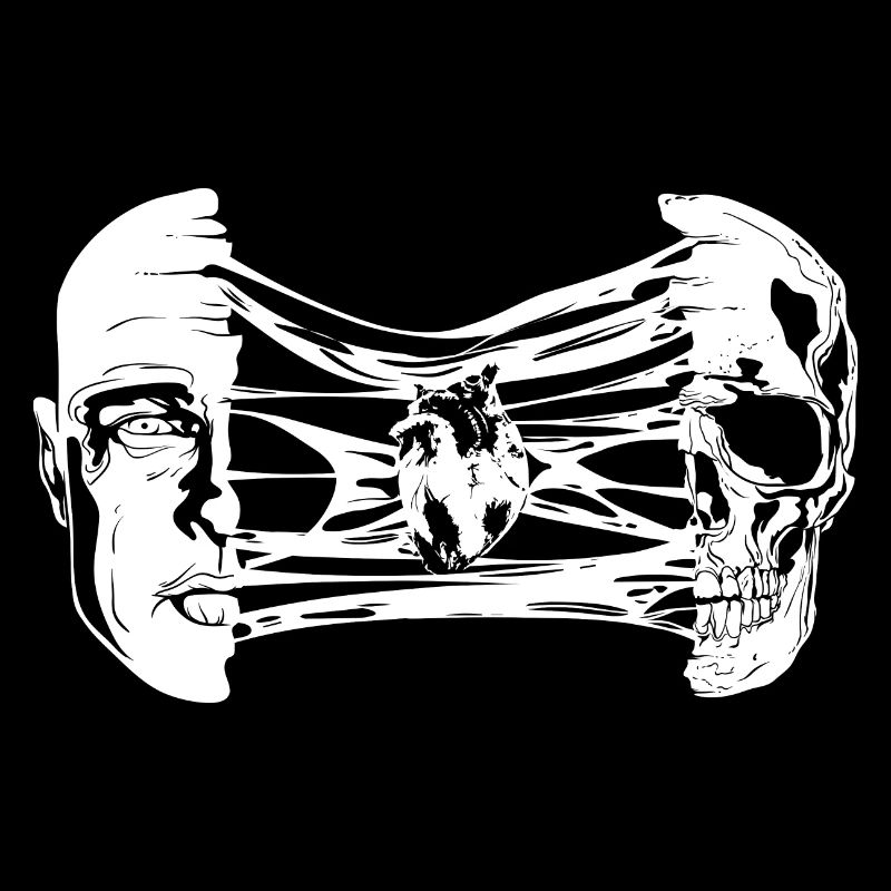 Human Skull Heart Brain Gothic Occult Skull