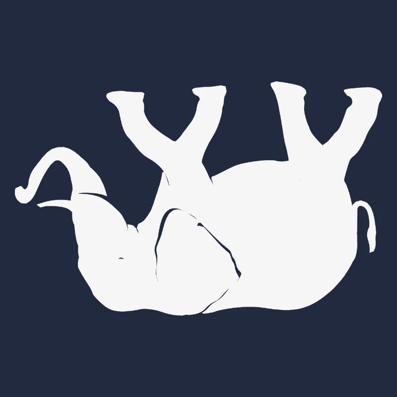 Elephant on its back