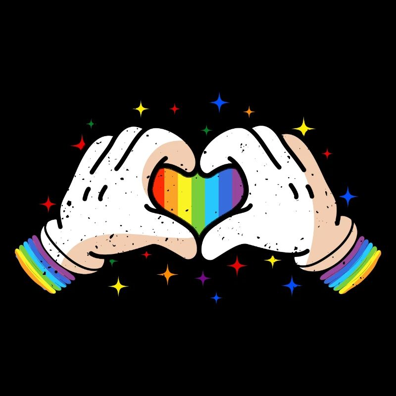 CSD LGBT Hands Shape Rainbow Heart Pride