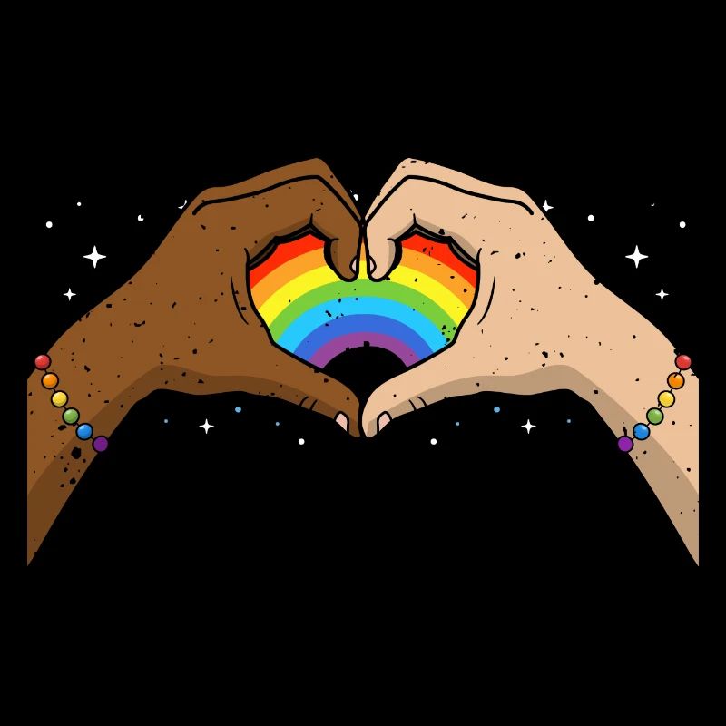 CSD LGBT Hands Shape Rainbow Heart Pride